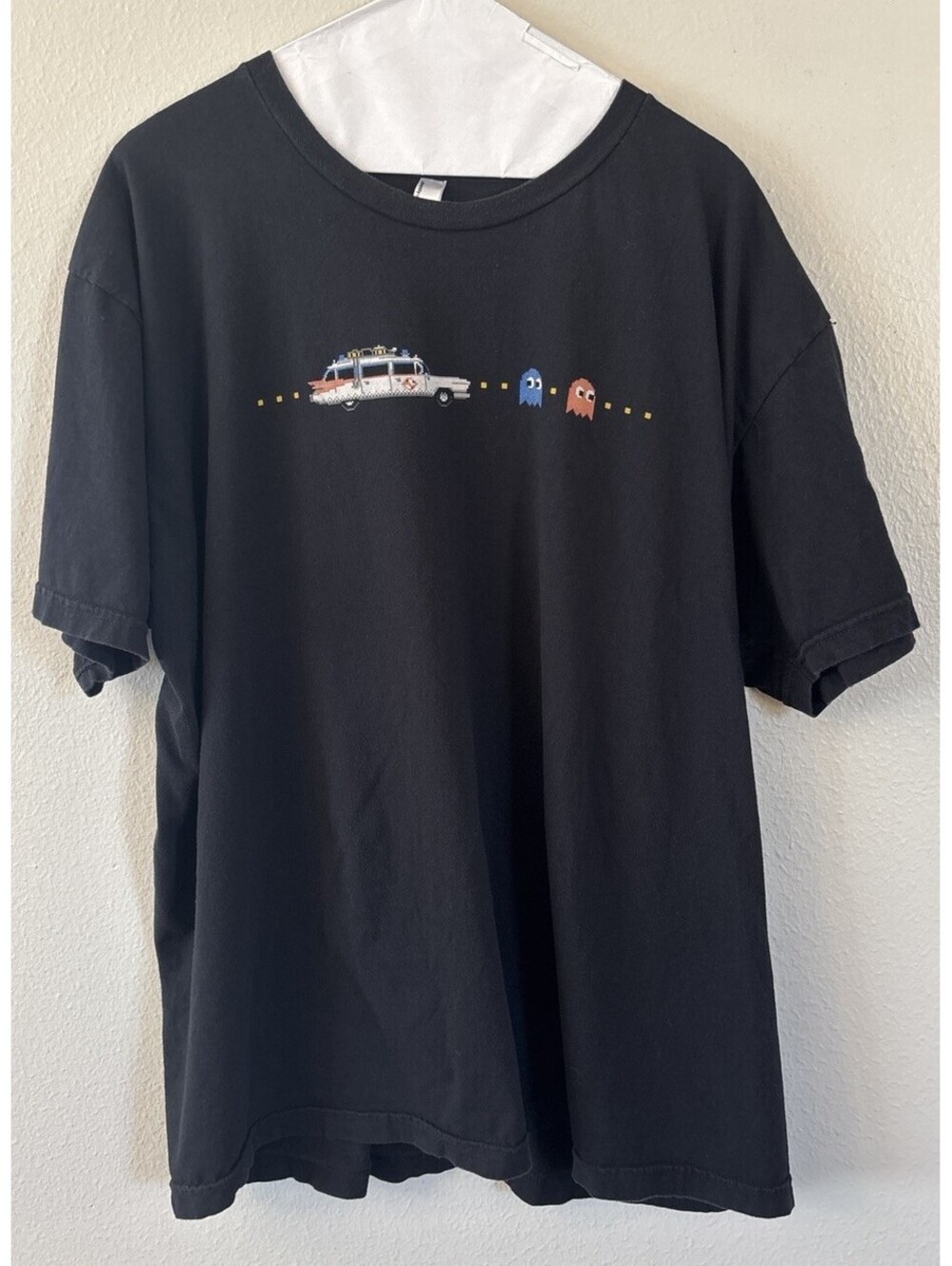 American Apparel Men’s Black Ghostbusters & Pac Man Graphic T-shirt 2XL